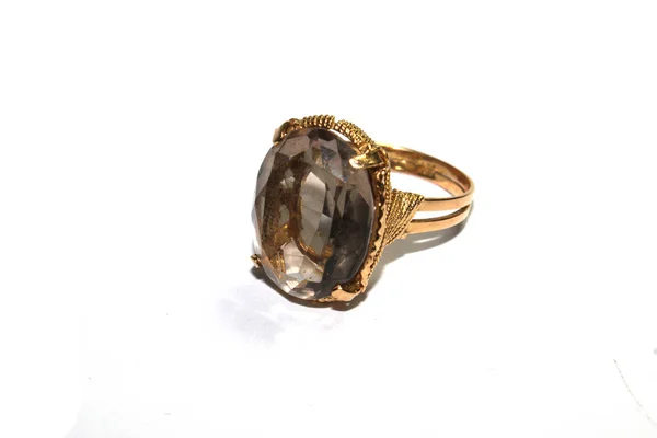 Vintage Antique Ring White Background — 스톡 사진