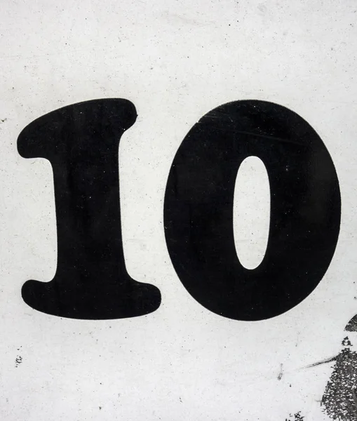 Libellé Écrit Dans État Détresse Typographie Trouvé Numéro Dix — Photo