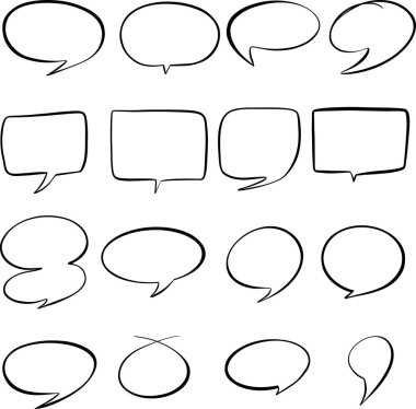 Boş Çizgi Film Konuşma Kabarcığı Vektörleri Koleksiyonu
