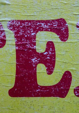 Sıkıntılı Durum Tipografisi ile Yazılan Sözcükler E Harfi Bulundu