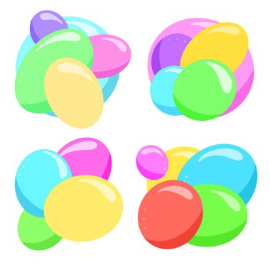 Renkli Soyut El Çizimi Balon Balonu Loco veya Simge Vektörü Resimleri Tasarımı Canlandırmak İçin