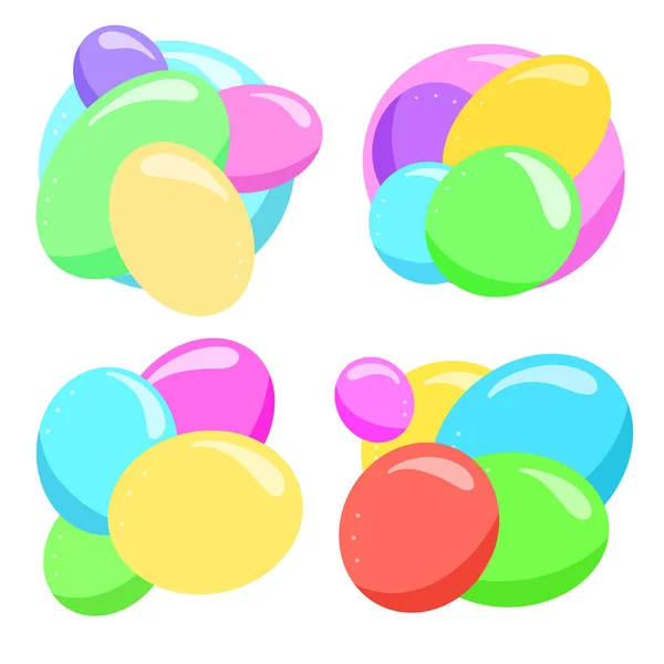 Kleurrijke Abstracte Hand Getrokken Ballon Bubble Loco Icon Vector Illustraties — Stockvector