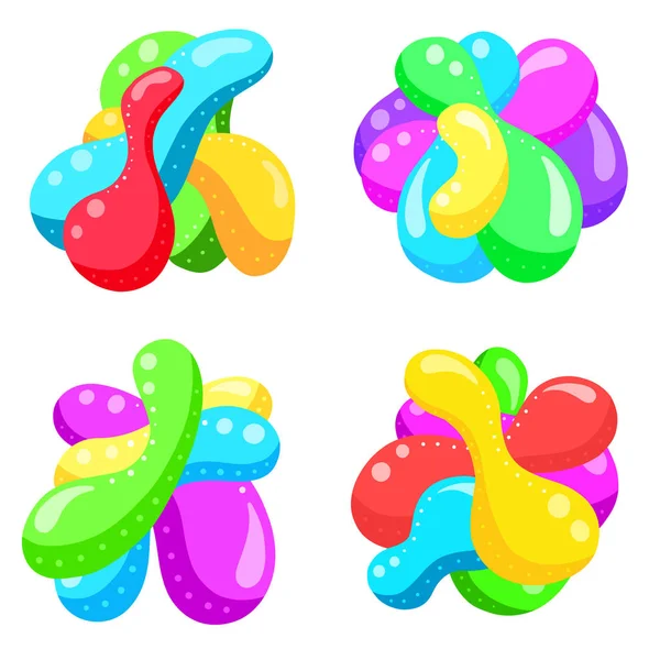 Kleurrijke Abstracte Hand Getrokken Ballon Bubble Loco Icon Vector Illustraties — Stockvector