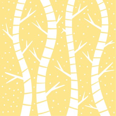 A Pretty Cartoon Illustration of Trees and Branches For Background Decoration Vector In Yellow