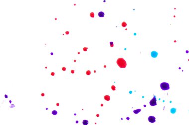 Soyut Arkaplan için Beyaz Kağıt üzerine Çok Renkli Damlaları Kapat