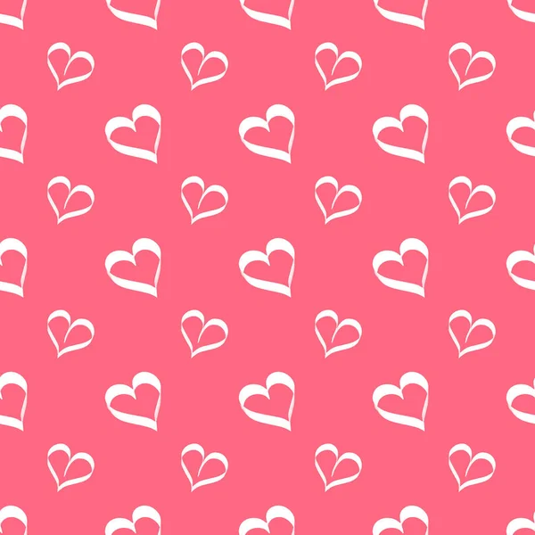 Amor Bonito Coração Sem Costura Padrão Repetitivo Vermelho Rosa — Fotografia de Stock