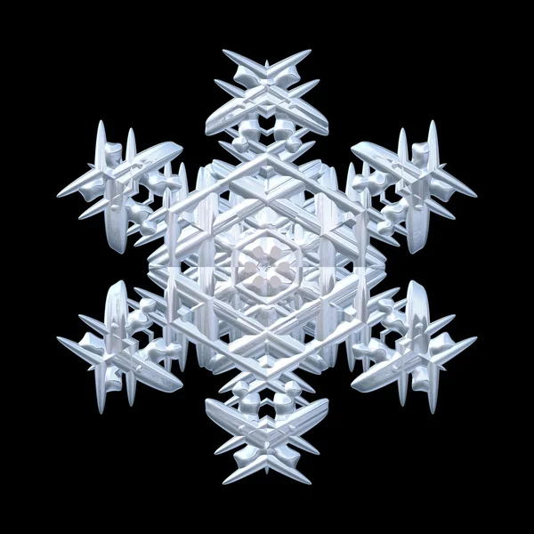 White and soft blue snowflake — Stock fotografie
