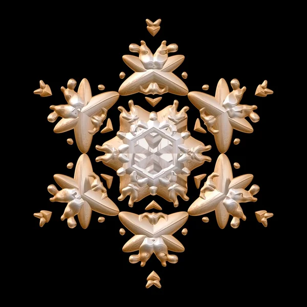 Sneeuwvlok winter pictogram 3D-afbeelding digitaal — Stockfoto