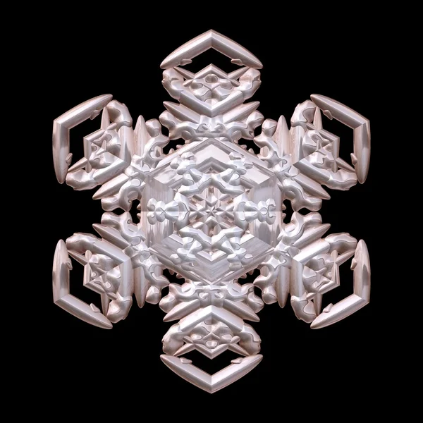 Flocon de neige hiver déco rendu 3D motif — Photo