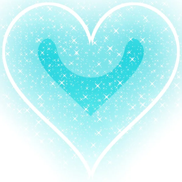 Sparkling glittery abstract blue heart — Stock Photo, Image