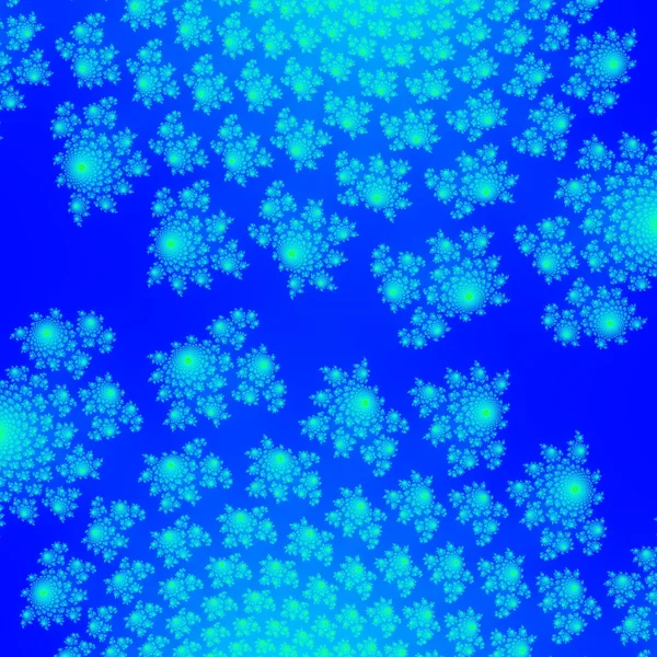 Astratto disegno floreale azzurro su sfondo blu — Foto Stock