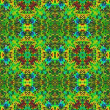 Yeşil ve kahverengi sarı Dikişsiz soyut desen tasarım