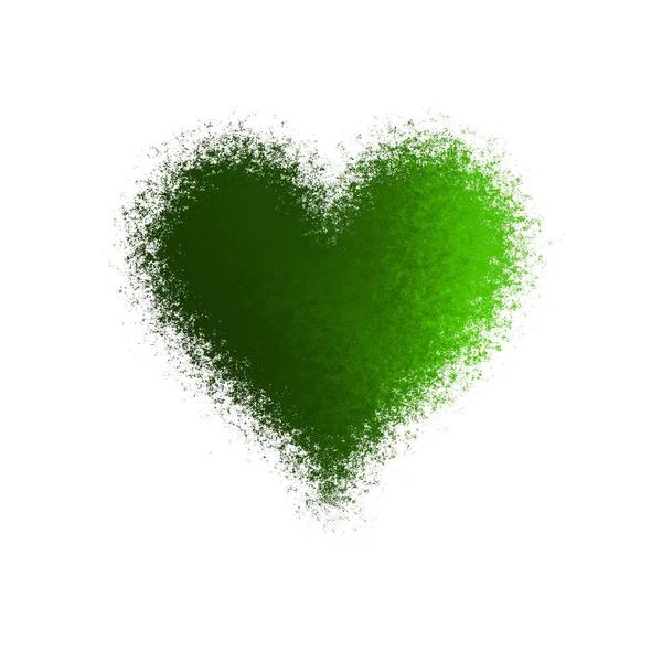 Csodálatos absztrakt diffúz zöld szíve — Stock Fotó