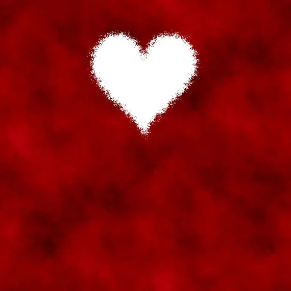 Romantik Kırmızı güzel arka plan beyaz diffüz kalp ile — Stok fotoğraf