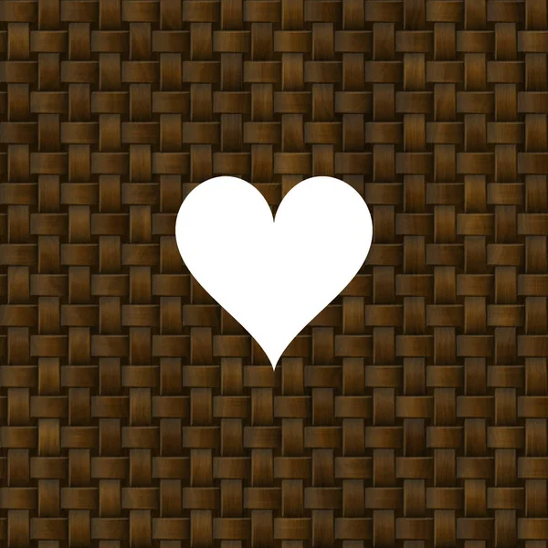 Brown dark knit rural rustic heart texture background — Stock Photo, Image