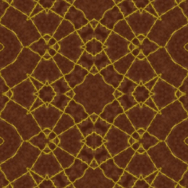 Braune und gelbe ornamentale geometrische Fliesen Hintergrund — Stockfoto