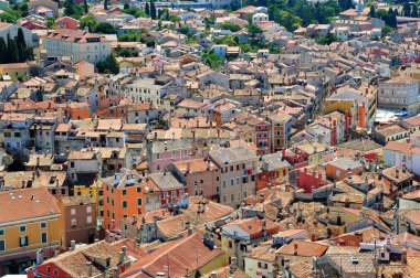 Rovinj, Hırvatistan şehirdeki birçok çatılar