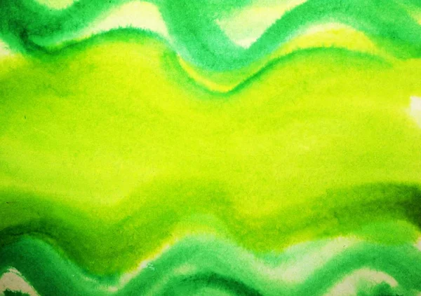 Źródlana akwarela akrylowa żółte tło zielony — Zdjęcie stockowe