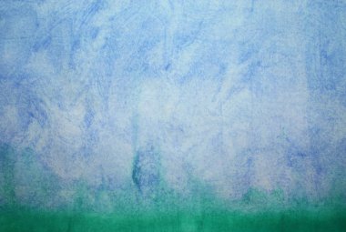 Suluboya mavi yüzeyi gökyüzü veya yatay görünüm ile yeşil çim aşağıdaki gibi