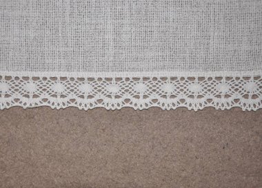 Beyaz dantelli bej ve eski güzel vintage romantik arka plan bez