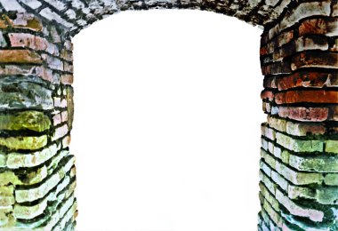 Mistik renkli ezoterik güzel eski kapı arka plan olarak kullanılan boş Merkezi ile