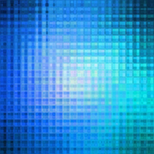 Bright blue colored little cubes or tiles texture backdrop — Stock Photo, Image