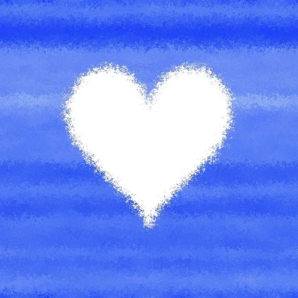 Zacht licht blauw spray wazig hart afbeelding of frame — Stockfoto