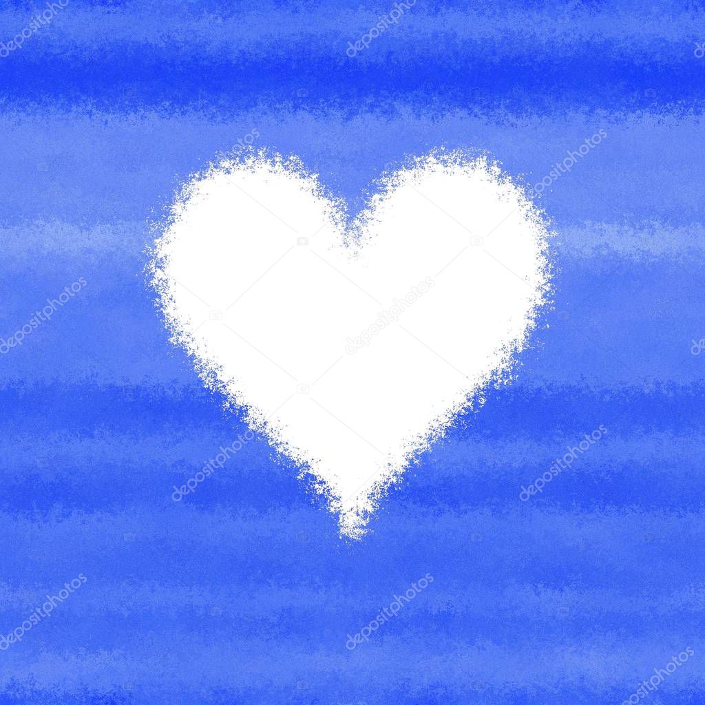 Soft light blue spray blurry heart picture or frame