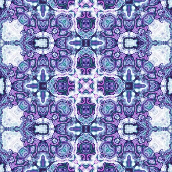 Blå och violett sömlös utsmyckade prydnads designmönster — Stockfoto
