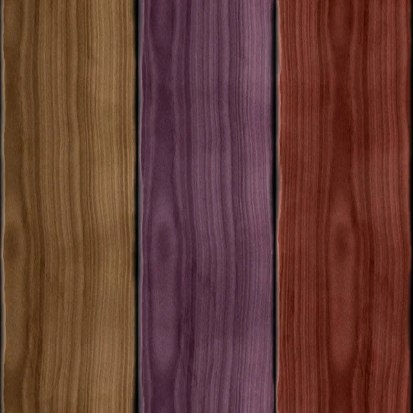3 つの色相の色紫赤茶色の木板のテクスチャ — ストック写真