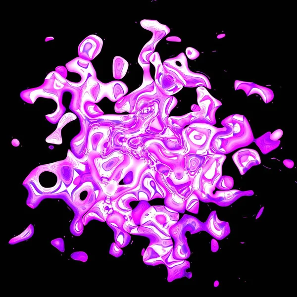 Bright glowing shiny wet 3d spot stain pink purple splash — Stock Photo, Image