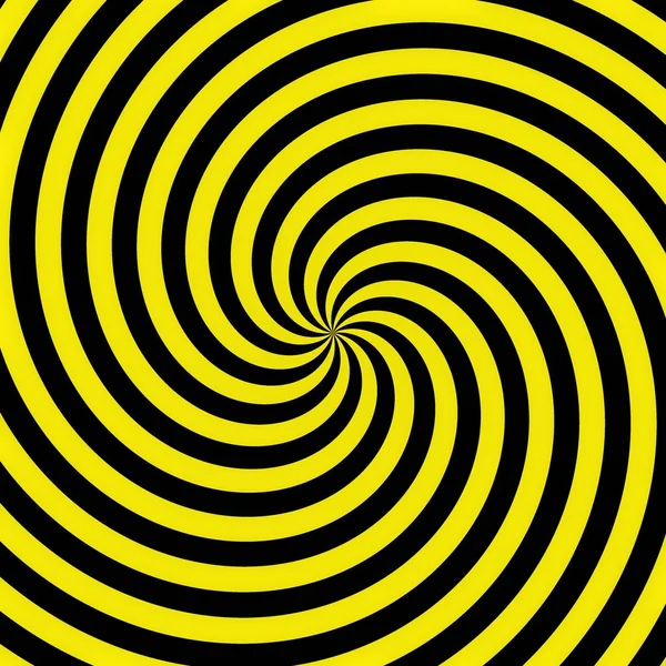 Preto e amarelo perigo alerta espiral redemoinho girar raios imagem gráfica — Fotografia de Stock