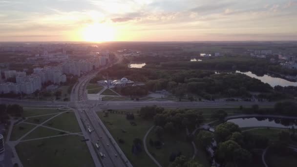City of Minsk from the air — Stock Video
