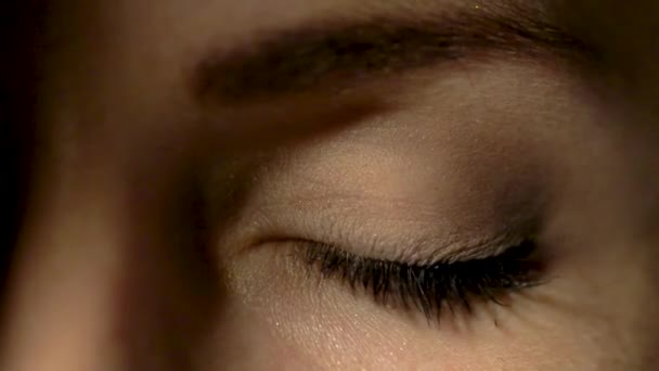 여성 눈 / 아름 다운 큰 눈 / 눈 — 비디오