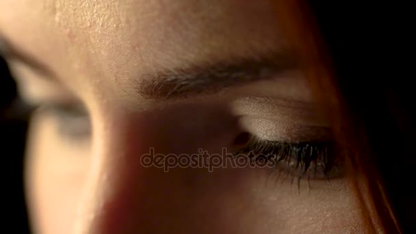 Weibliches Auge / schöne große Augen / Augen — Stockvideo