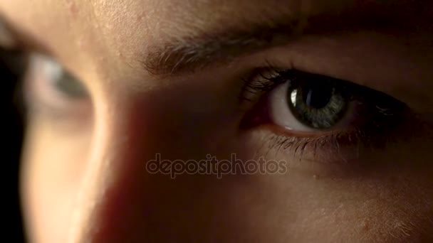 Ojo femenino / hermosos ojos grandes / ojos — Vídeos de Stock