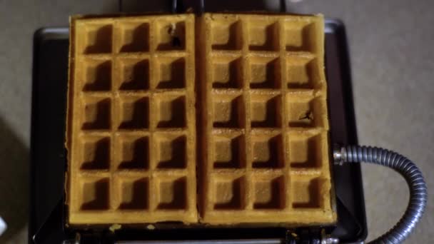 Waffle Tost Alınan Waffle Pişirilir — Stok video