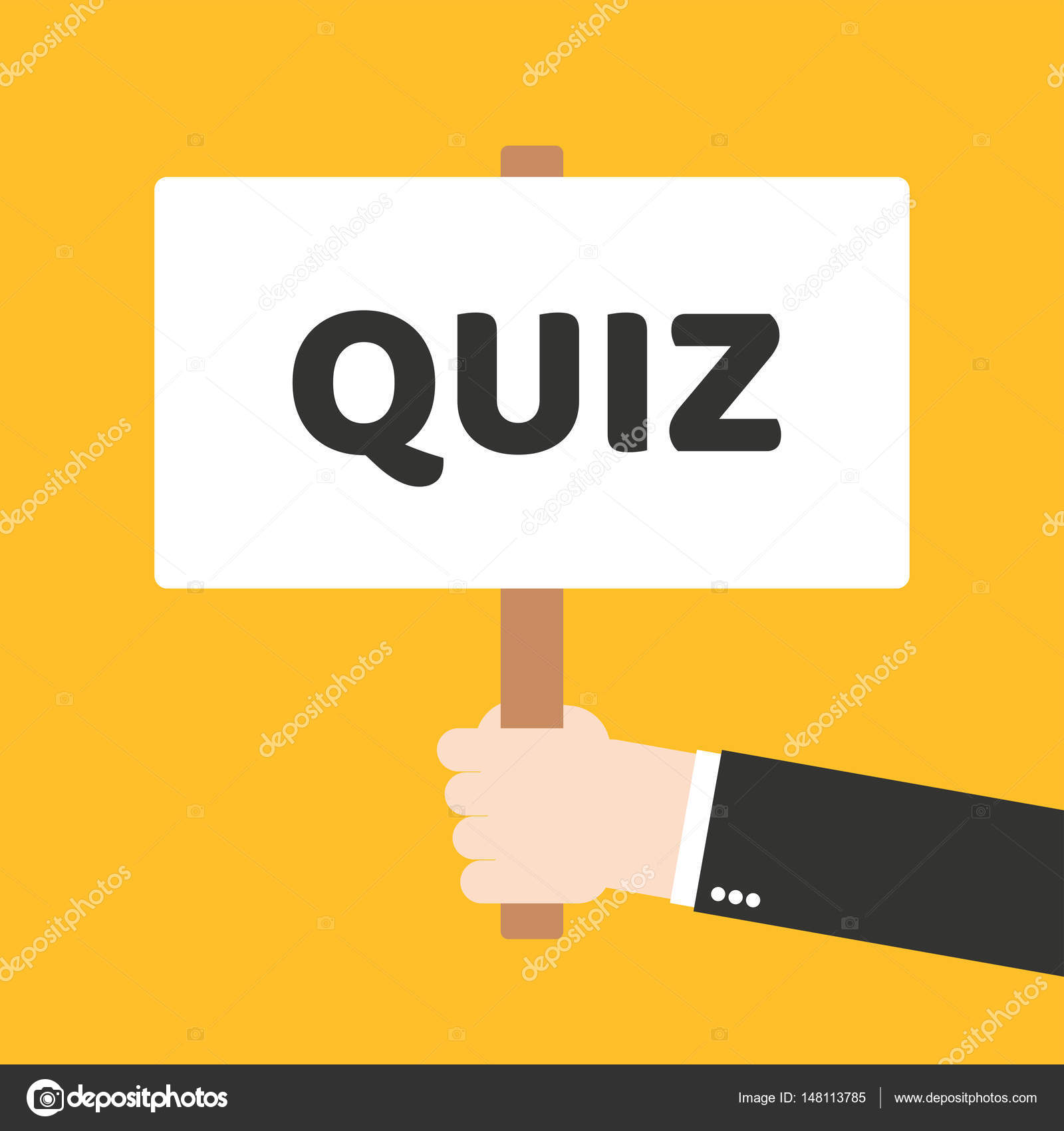 Hand holding whiteboard with quiz — Stock Photo © muchomoros 148113785