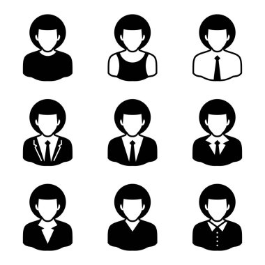 Beyaz arka plan Avatars - karakter simgeler kümesi