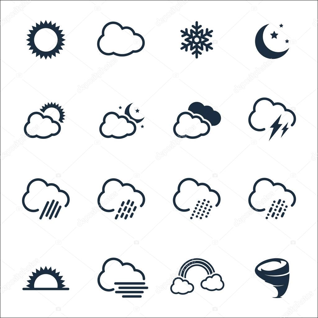 Set of icons on a white background - Weather Icons
