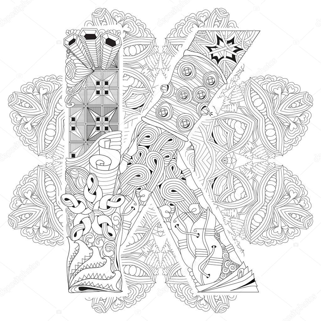 Download Imágenes: la letra k para colorear | Mandala con la letra ...