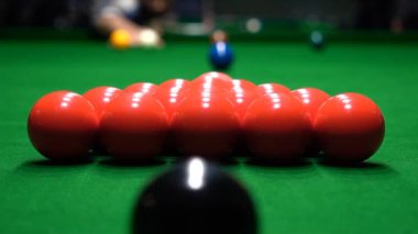 Topları bir Snooker oyun yavaş hareket kırma