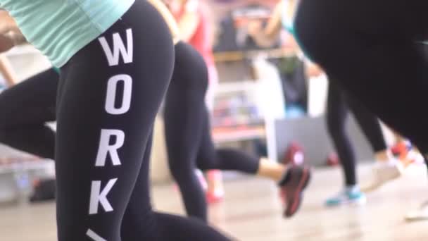 Γυμναστήριο γυναικών που εργάζονται έξω αργή κίνηση — Αρχείο Βίντεο