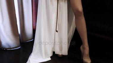 Ağır çekim kamera sinek Voilinist çevresinde