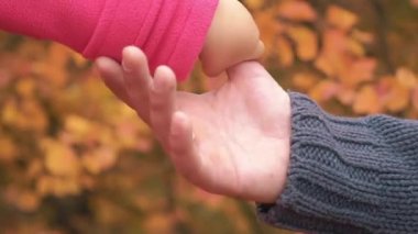 Gerçek zamanlı baba ve çocuk eller