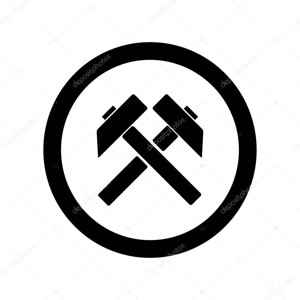 Zwei Gekreuzte Hammer Vektor Flaches Symbol Arbeitssymbol Schwarze Silhouette Arbeitszeichen Auf Kreis Vektorgrafik Lizenzfreie Grafiken C Spirax90 129661520 Depositphotos