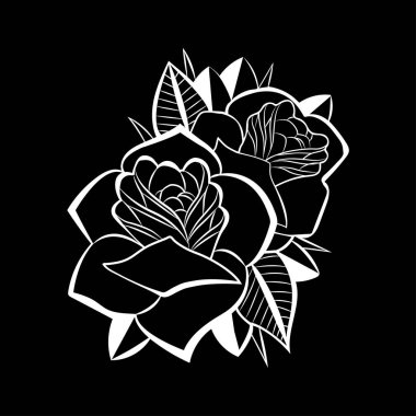 Siyah arka plan üzerine izole vektör soyut çiçek