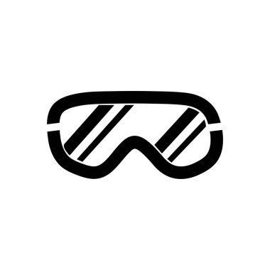 Beyaz arka plan, vektör çizim simgesini Kayak gözlüğü