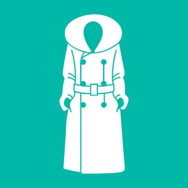 Kadın ceket simgesine arka plan, vektör çizim