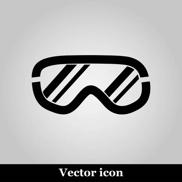 Ícone de óculos de esqui no fundo cinza, ilustração vetorial — Vetor de Stock